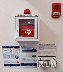 Image of a naloxone and fentanyl testing strip location