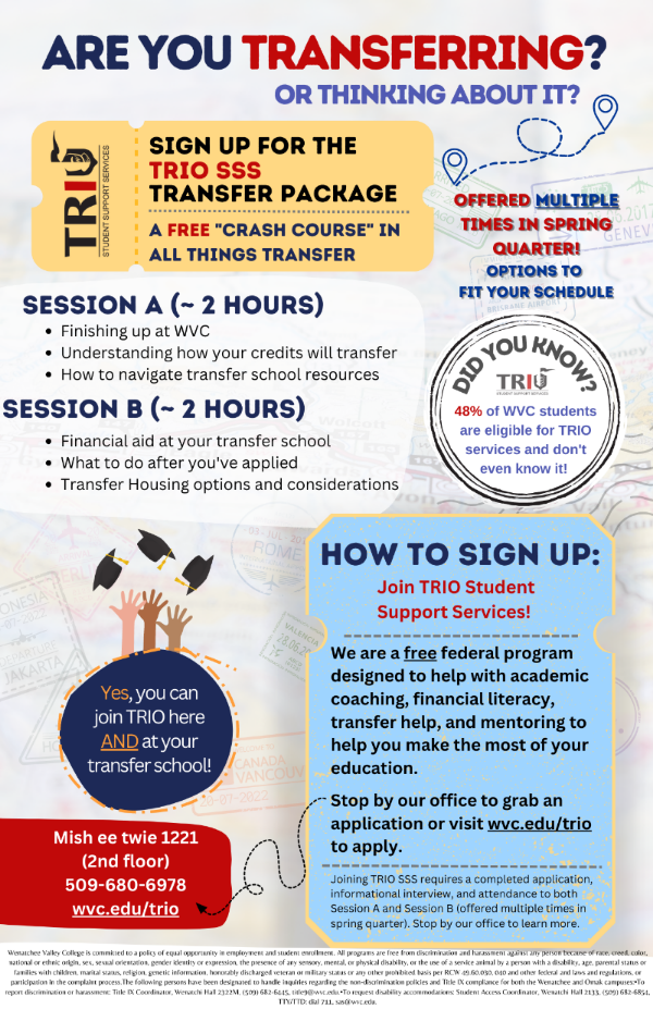 a flier for the transfer package that includes ticket stamps and a passport theme
